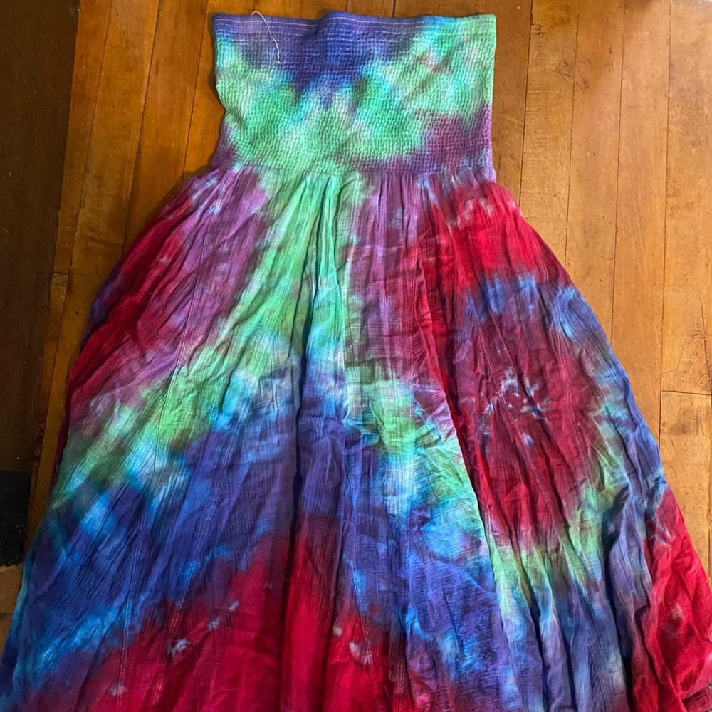 Tye Dye Strapless Dress